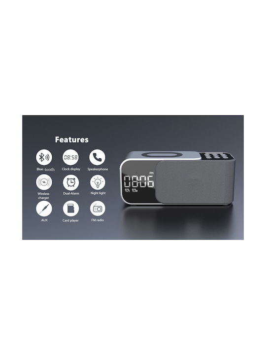 Ceas De Masă Digital Cu Ceas Deșteptător Radio Și Încărcare Wireless