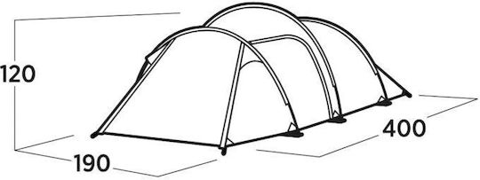 Easy Camp Σκηνή Camping Τούνελ Χακί 3 Εποχών για 3 Άτομα 55x16εκ.