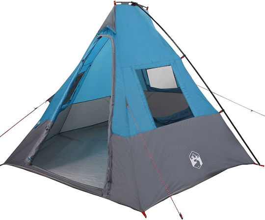 vidaXL Καλοκαιρινή Σκηνή Camping Teepee Μπλε 383x338x217εκ.