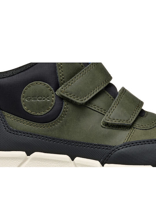 Flexyper Kids Sneakers High with Hoop & Loop Closure Khaki
