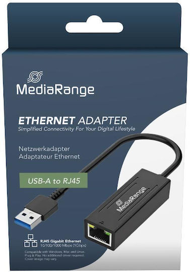 MediaRange MediaRange USB Netzwerkadapter mit Verkabelter Verbindung Gigabit Ethernet