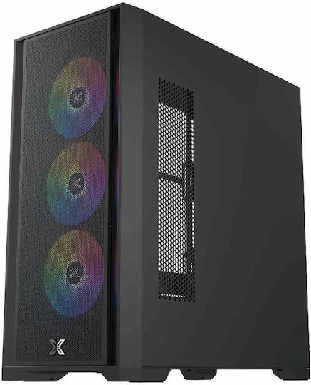 Xigmatek Master X II Геймърско бюро Midi Tower Компютърна кутия със страничен прозорец Черен