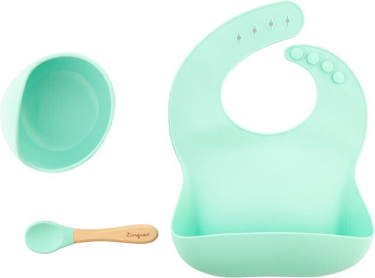 Zingies Set Essgeschirr aus Silikon mit rutschfester Basis Gelb 3Stück für 6+ Monate