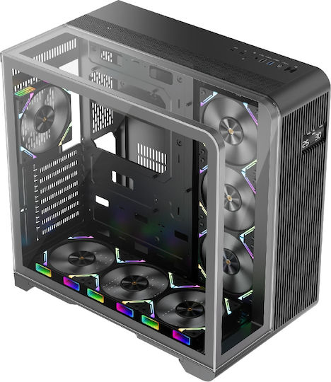 1STPLAYER RT7 Gaming Midi Tower Κουτί Υπολογιστή με Πλαϊνό Παράθυρο Μαύρο