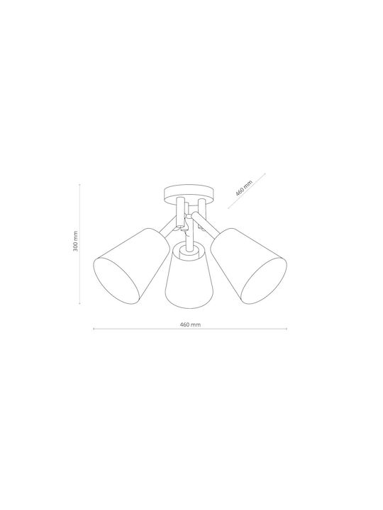 TK Lighting Vaio Triple Spot with Socket E27 in White Color
