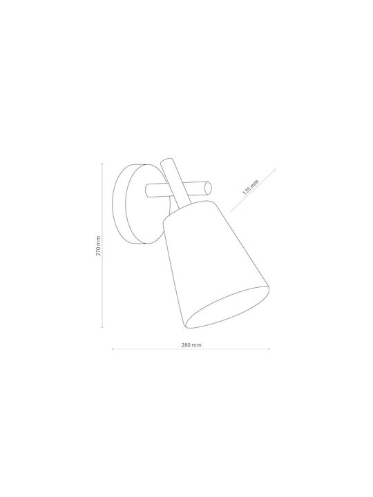 TK Lighting Vaio Single Spot with Socket E27 in White Color