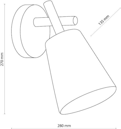 TK Lighting Vaio Monos Spot cu Soclu E27 în Culoare Alb