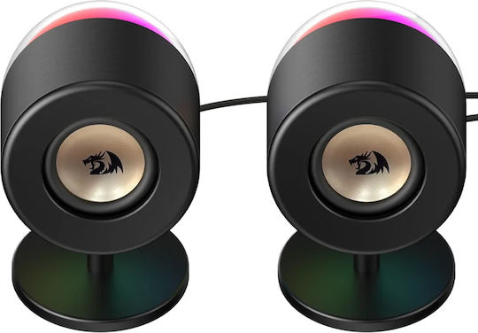 Redragon 28.09.0018 Ηχεία Υπολογιστή 2.0 με RGB Φωτισμό και Ισχύ 6W σε Μαύρο Χρώμα