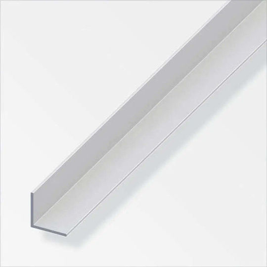 Alfer Aluminium Profile Aluminum for Steps Corner Equilateral Anodized Aluminum Silver 15x15x1mm 1m 100x1.5x1.5cm