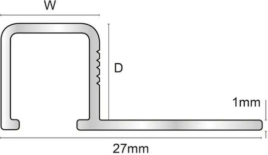 Genesis Aluminium Fliesenprofil Tdp100.91 Höhe 10mm Breite 10mm Länge der Stange 2.5m 91 Helles Silber