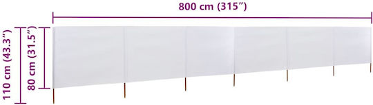 vidaXL в Бял Цвят 80см x 8.0m