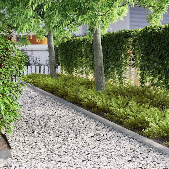 vidaXL Metallgartenbordüre in Silber Farbe 10cm x 4.5m