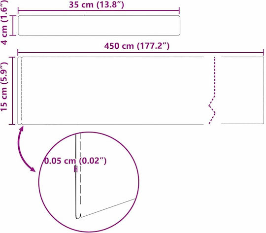 vidaXL Bordură de Grădină din Metal în Culoarea Maro 15cm x 4.5m
