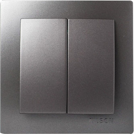 Geyer Nilson Recessed Electrical Wall Switch Rolling Shutters Two-Way With Frame Aller Retour Anthracite