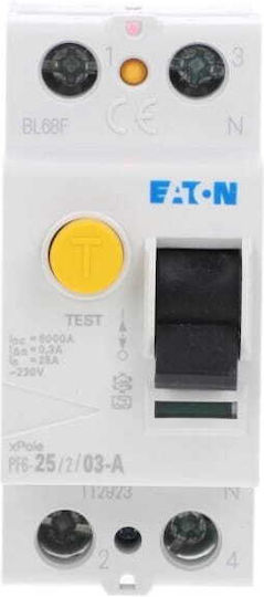 Eaton Phase Relay Earth Leakage 25A Bipolar with Voltage 230V