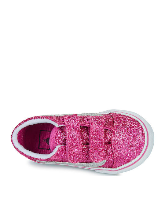 Old Skool V Kids Sneakers with Hook & Loop Closure Pink