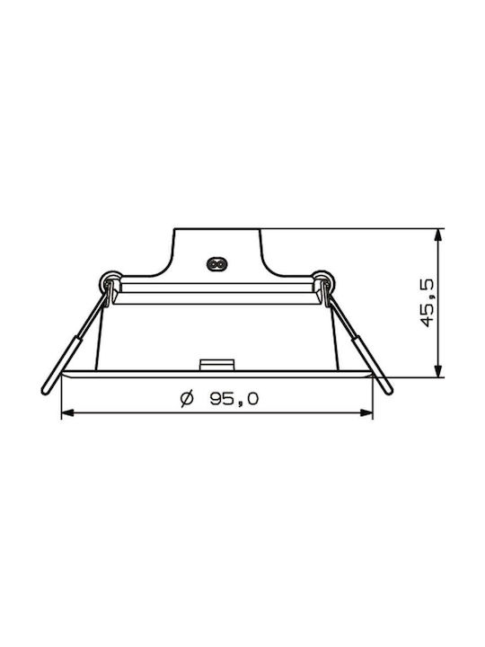 Philips Meson Metallic Recessed Spot with Integrated LED and Natural White Light White 9.5x9.5cm. 1pcs