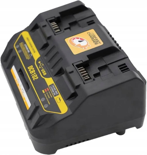 Powermax Dcb102 Dualcharge Pro – Dual Battery Charger Dewalt 10.8V–20V 2xUSB 5V Replacement Compatible Dcb120 Dcb204 Dcb182