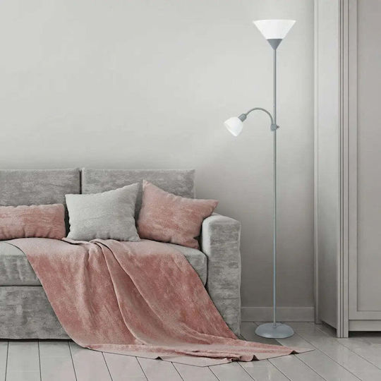 Rabalux Action Stehleuchte H178xB24.2cm. mit Fassung für Lampe E27 Silber