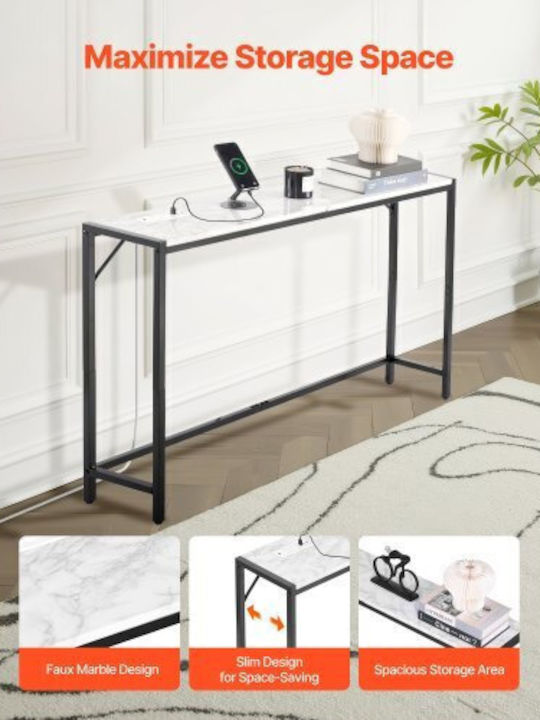 Κονσόλα Μεταλλική με Μαρμάρινη Επιφάνεια Marble Μ110xΠ23.9xΥ74.2εκ.