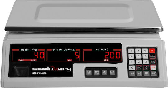 Kontrollwaage 330x240mm Netzteil + Batterie 40kg 2g Weiß