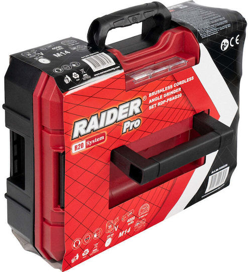 Raider 030230 Grinder 125mm Battery Brushless with Speed Control 1x4Ah