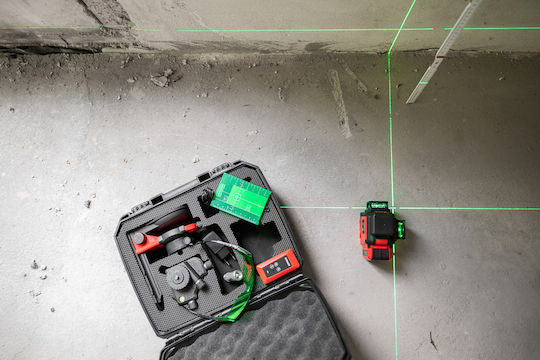 Profindustry Pro Περιστροφικό Αλφάδι Laser Πράσινης Δέσμης με Εύρος Εργασίας 30m