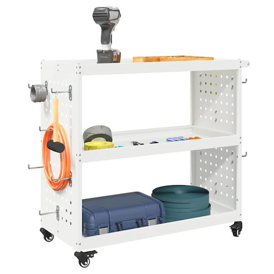 vidaXL Metallisch Werkzeugkiste B75xT35xH73cm