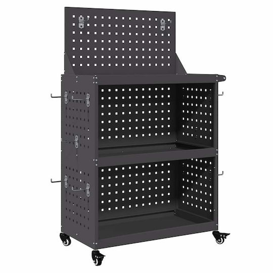 vidaXL Metallisch Werkzeugkiste B65xT35xH111cm