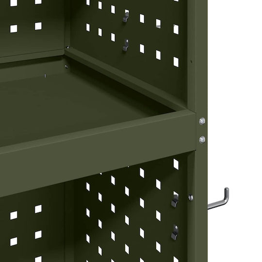 vidaXL Metallic Tool Carrier W65xD35xH111cm