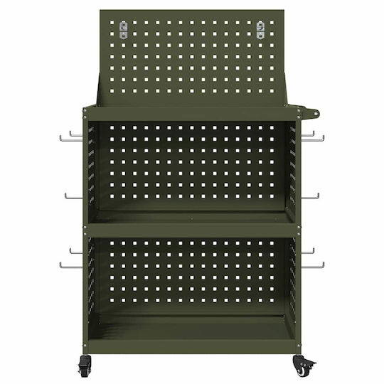 vidaXL Metallic Tool Carrier W65xD35xH111cm