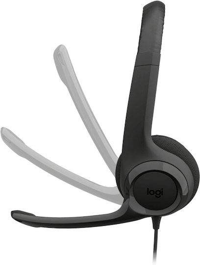 Logitech H390 На ушите Мултимедийни слушалки с микрофон и връзка USB-C в Черен цвят