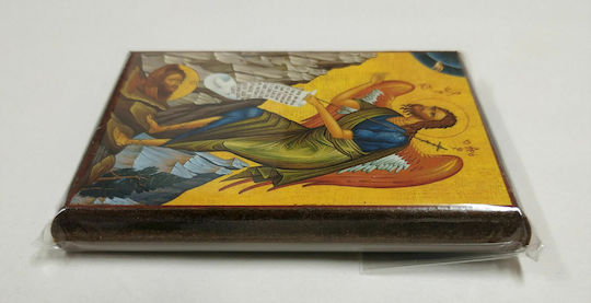 Saint John the Baptist Desert Bird Paper Icon Frame Category Paper Krn No 00 Dimensions 6.5cm x 9.5cm Wooden MDF S&k Byzantine Icons