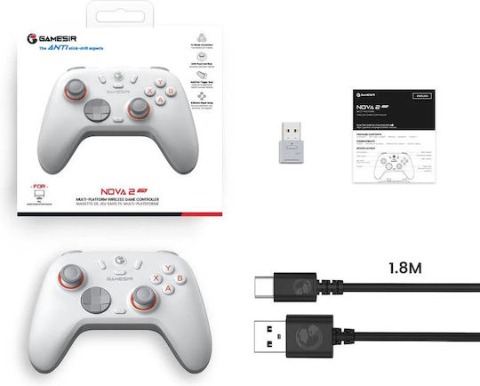 Gamesir Nova 2 Lite Wireless Gamepad for Android / PC / Switch / iOS Luminous White