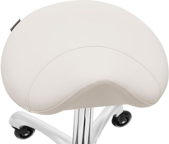 Beige Saddle Stool Cosmetic Stool On Wheels York Up To 150 Kg