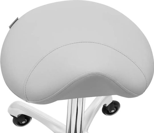 York Light Gray Saddle Stool Wheels Cosmetic Stool Supports Up To 150 Kg