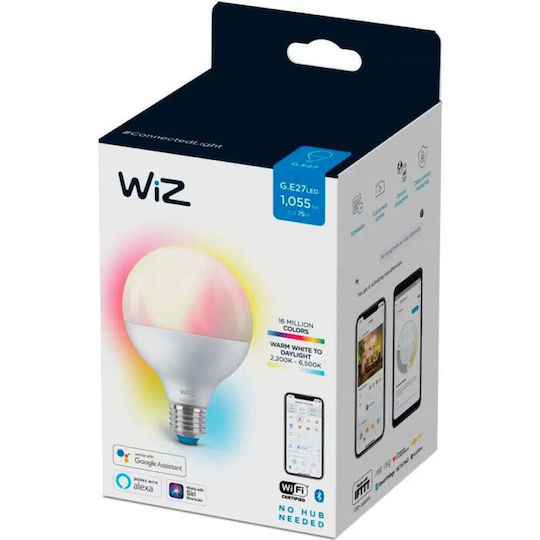 Philips Смарт крушка LED 11W за фасунга E27 и форма G95 RGBW