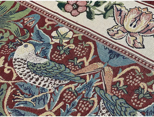 Signare Tapestry Wall Hanging 105x139cm – William Morris Strawberry Thief Red