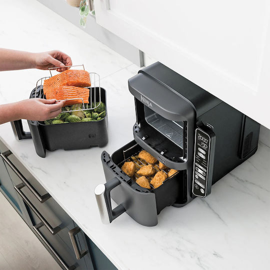 Ninja Friteuză cu aer cu Coș Detașabil Dublu 9.5lt Gri SL451EU