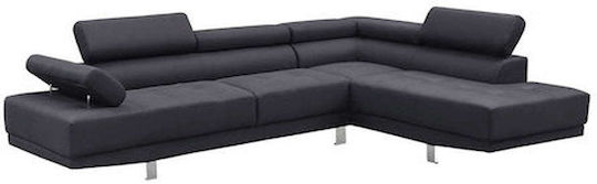 Colțar Canapea Cu Colțul Stâng Negru 265x191x82cm E989,7L