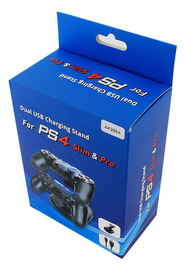 Stație de încărcare pentru 2 controllere PS4 cu iluminare LED Negru