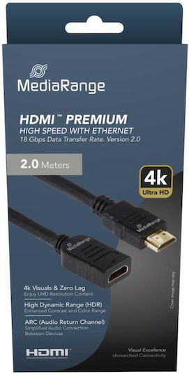 MediaRange High HDMI 2.0 Premium High Speed 4K 60Hz HDR Cable HDMI Male - HDMI Male 3m Black