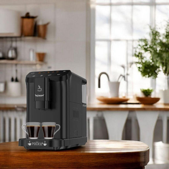 Techwood Αυτόματη Μηχανή Espresso 1350W Πίεσης 15bar με Μύλο Άλεσης Καφέ TCA-1315AEX