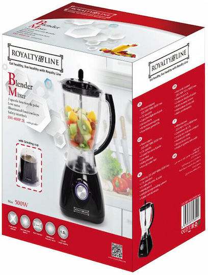 Royalty Line Mixer mit Kunststoffkanne 1,5 l 500W Rote RL-SM-400P.2L