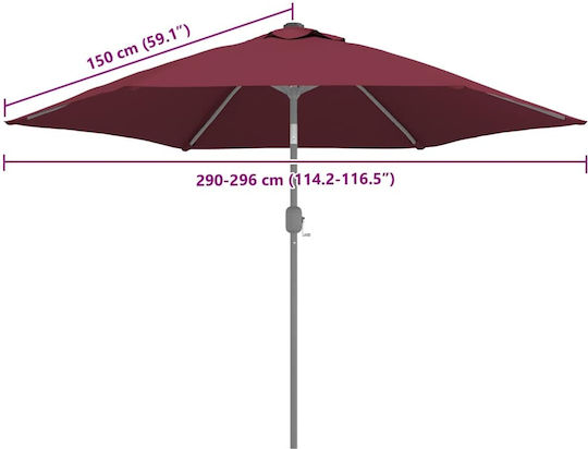 vidaXL vidaXL Ersatzschirmstoff Burgundisch Für Sonnenschirm 3m