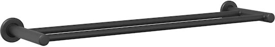 vidaXL Regal-Einheit Badezimmer Einzel Wandmontage Schrauben ​61x14.5cm Inox Schwarz