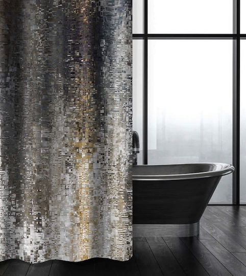 Saint Clair Abstract 101 Duschvorhang Stoff 180x200cm Anthracite