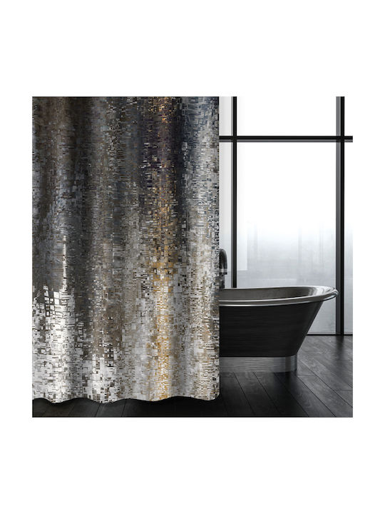 Saint Clair Abstract 101 Fabric Shower Curtain 180x200cm Anthracite
