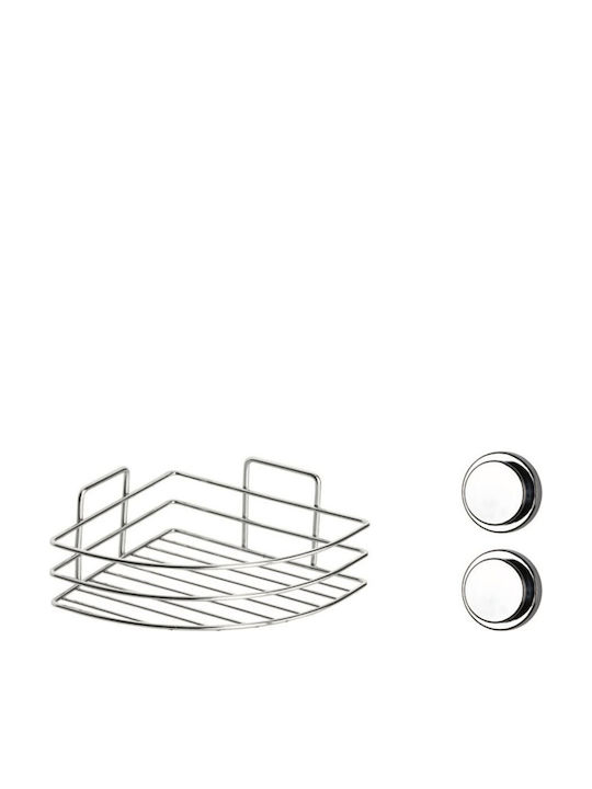 Metalife Ecke An der Wand montiert Badezimmerregal Metallisch Silber