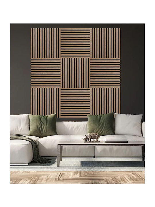 Panouri Decorative 3D Light Oak Bej 52x52x2.2cm 2 Bucăți